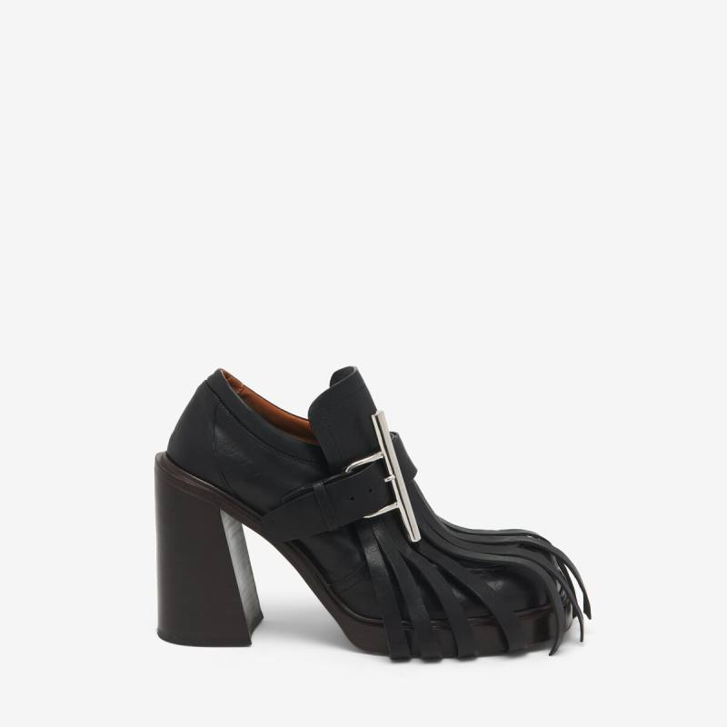 ALEXANDER MCQUEEN - T-Bar Fringe Heeled Loafer - Item 808116WHABB1000
